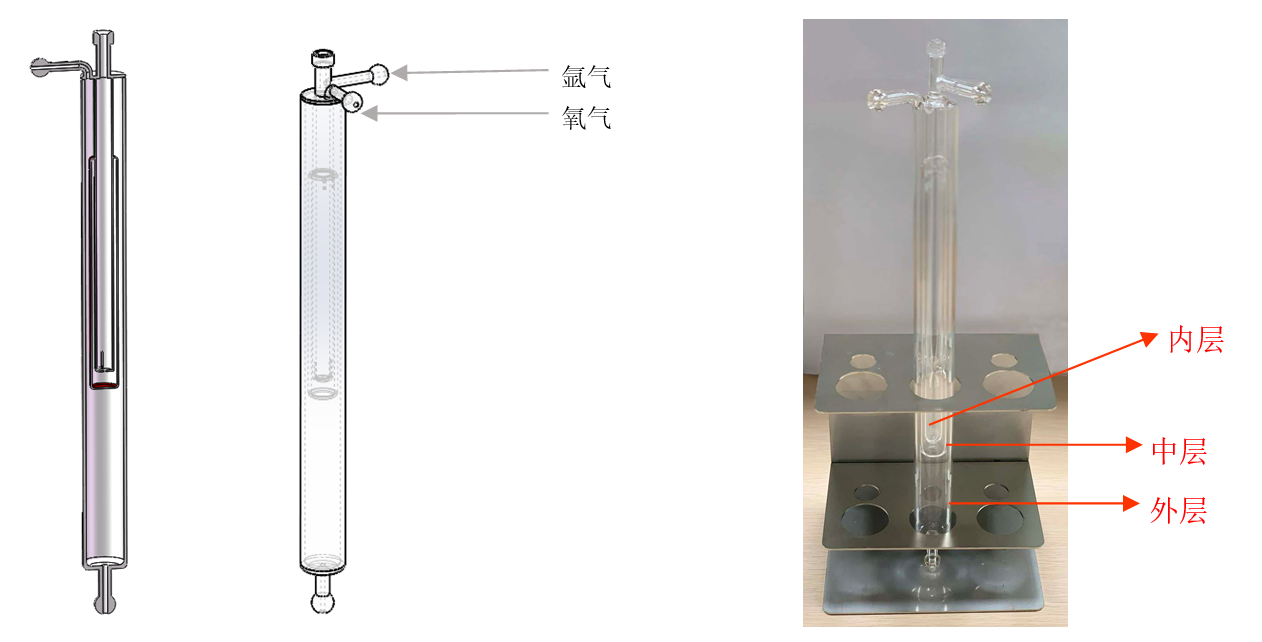 Three-layer reciprocating combustion tube